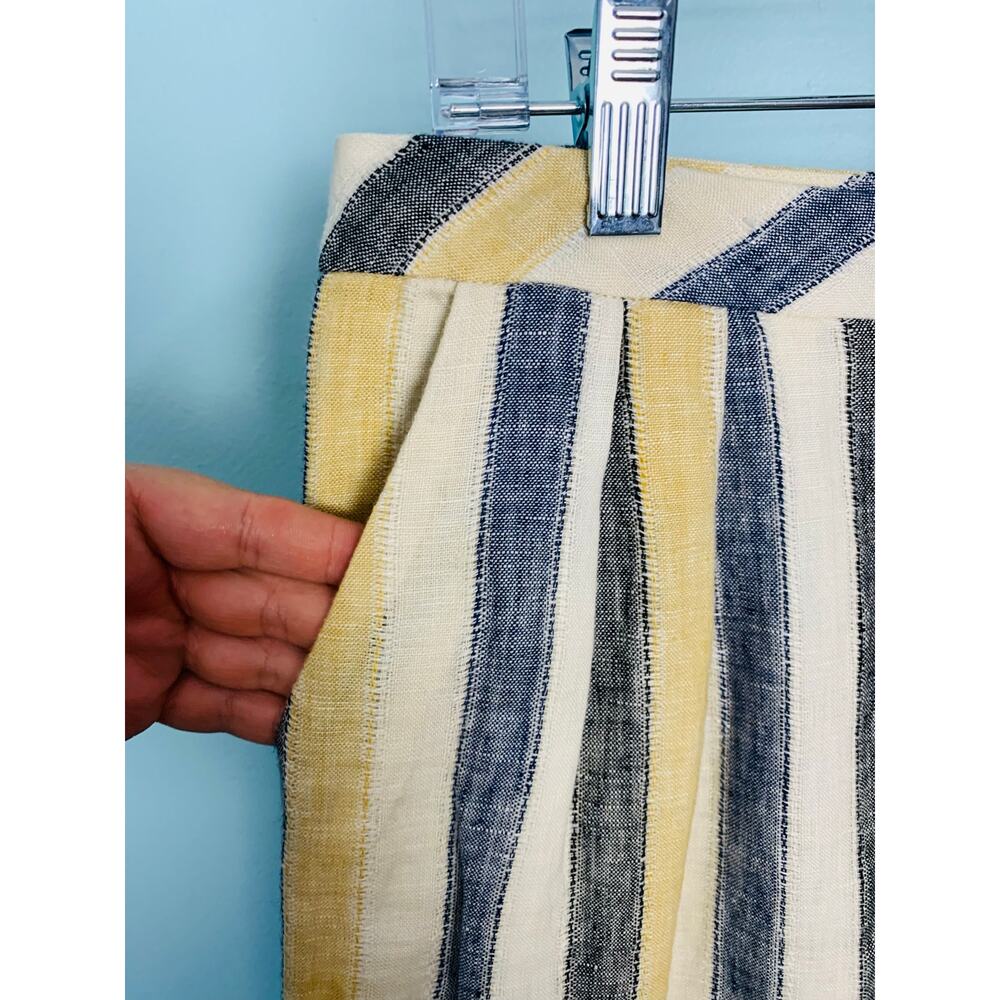 Anthropologie Edme & Esyllte Striped Linen Skirt Size 4 - Picture 6 of 9